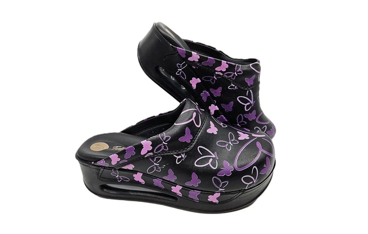 Anatmska klompa ST1120  ljubičasti leptiri - crne